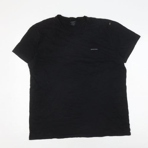 Diesel Men's Black 2XL Cotton Crew Neck T-Shirt