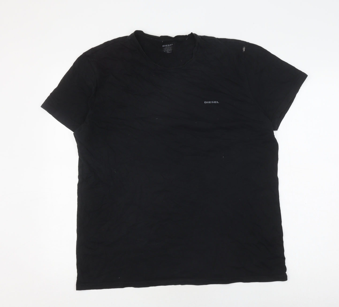 Diesel Men's Black 2XL Cotton Crew Neck T-Shirt