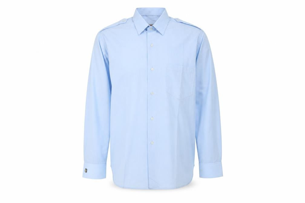 Front view of Caravelle Tootal Men's Blue Button-Up Shirt 16