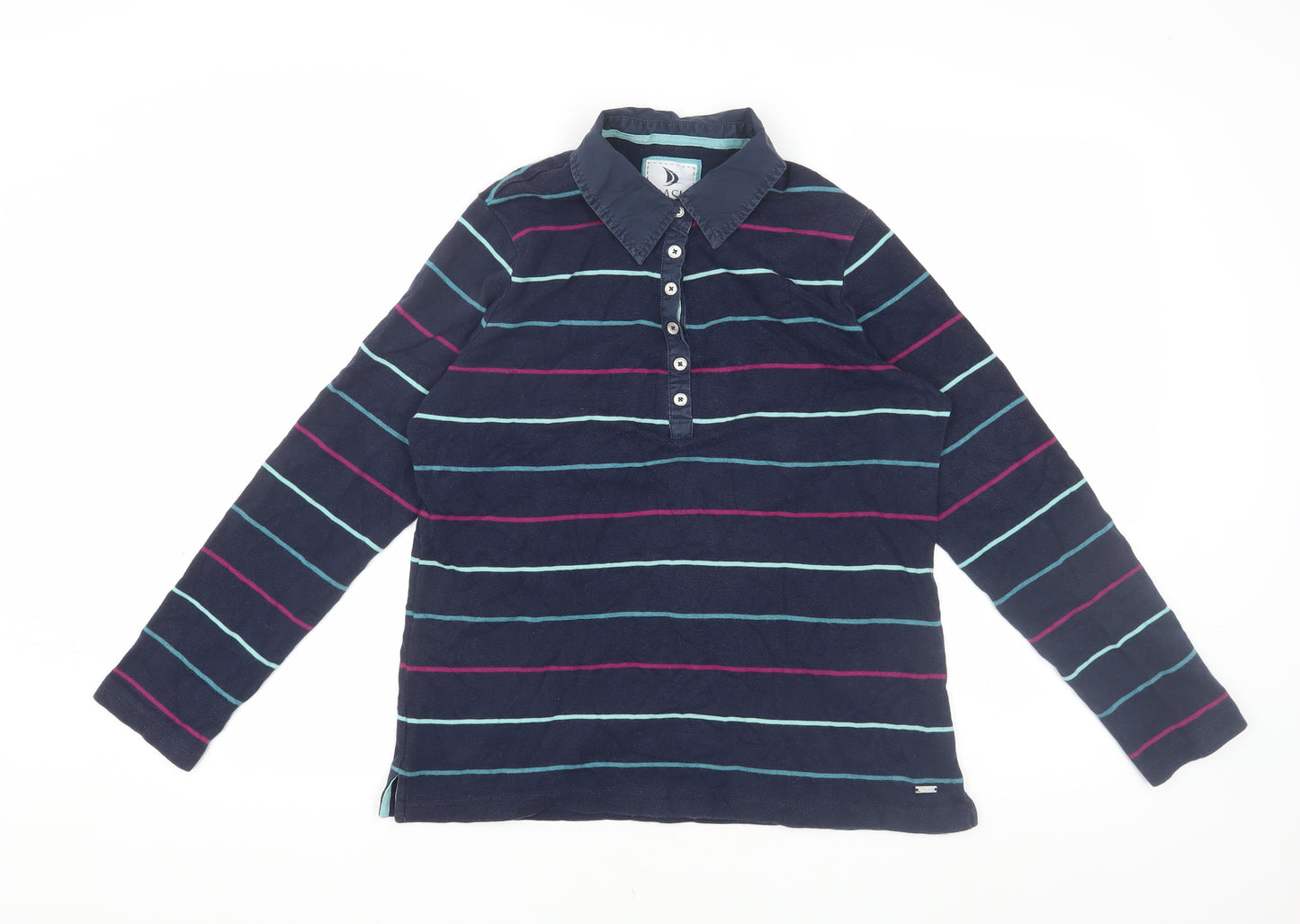 Dash Women's Multicoloured Striped Polo Top Size 16