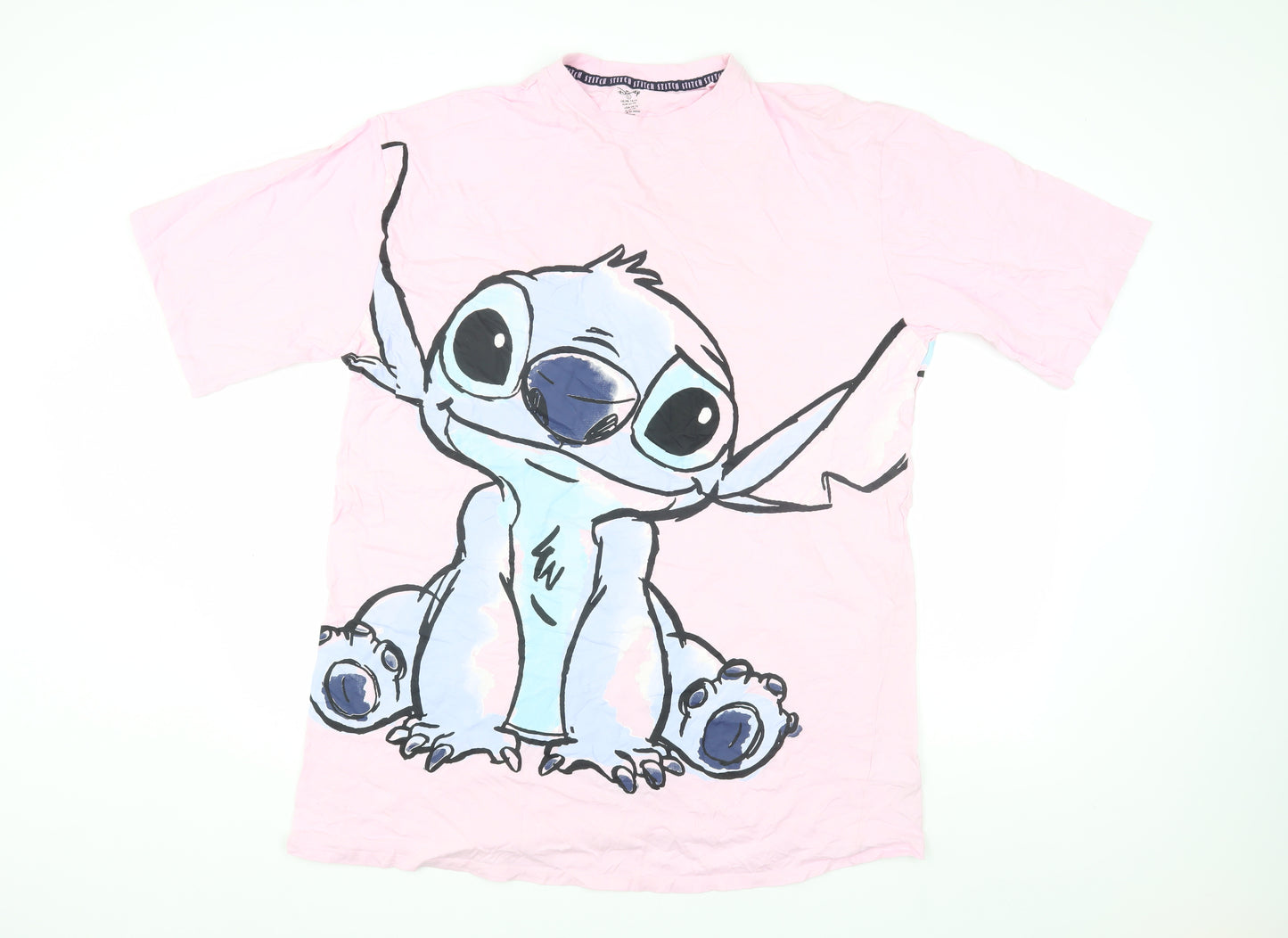 Disney Women’s Pink Stitch T-Shirt Size L, Casual Wear