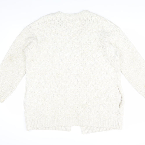 Fat Face Women's Ivory Chunky-Knit Cardigan Size 18