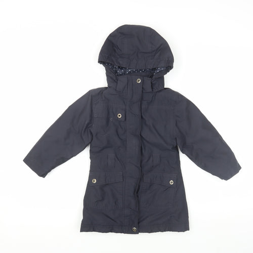 Peter Storm Girls Blue Parka Coat 3-4 Years