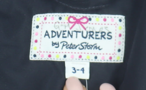 Peter Storm Girls Blue Parka Coat 3-4 Years