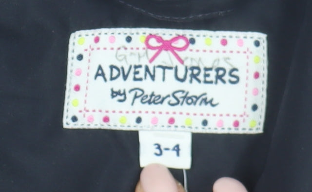 Peter Storm Girls Blue Parka Coat 3-4 Years