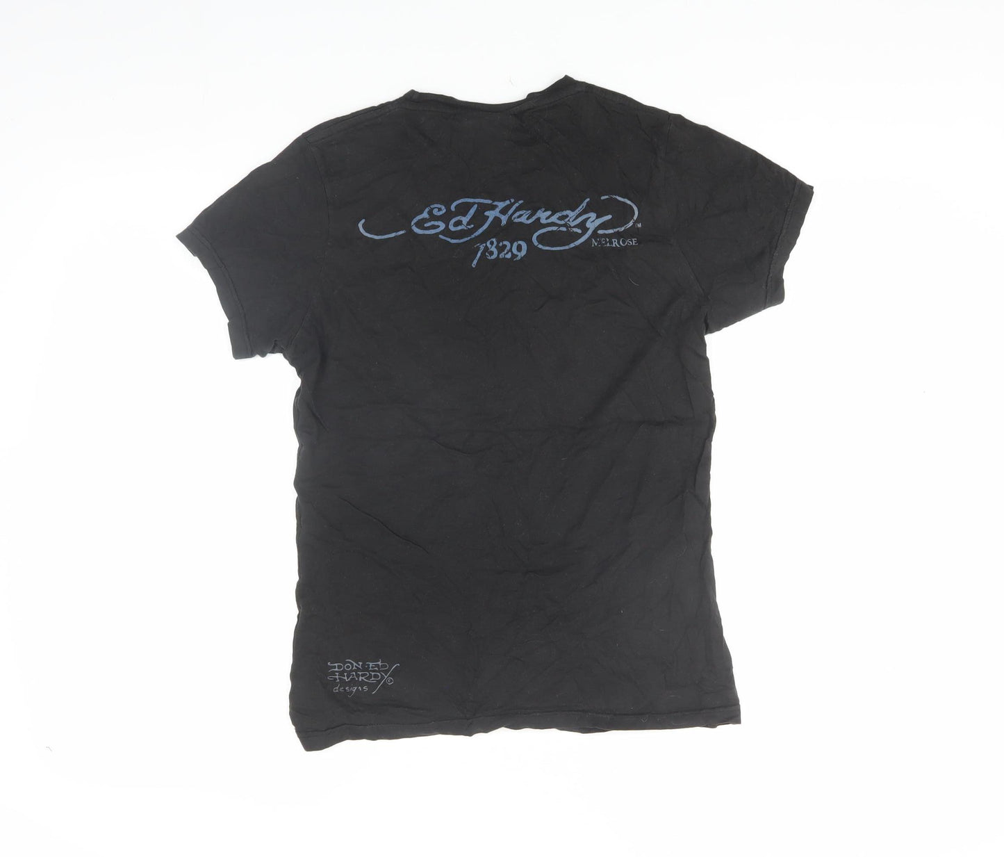 Ed Hardy Unisex Black T-Shirt M Casual Embroidered