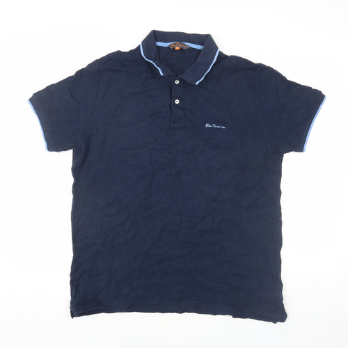 Ben Sherman Men's Blue Polo Shirt XL, Cotton, Short Sleeve