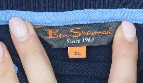 Ben Sherman Men's Blue Polo Shirt XL, Cotton, Short Sleeve