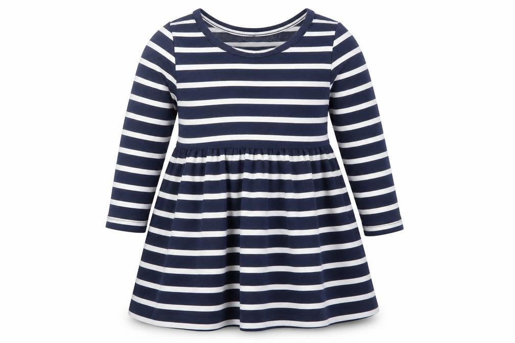 Gap Unisex Baby Blue Striped Fit & Flare Dress, Size 18-24 Months