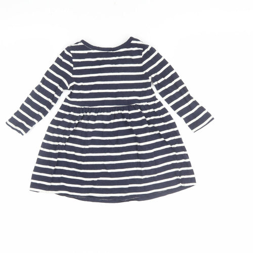 Gap Unisex Baby Blue Striped Fit & Flare Dress, Size 18-24 Months