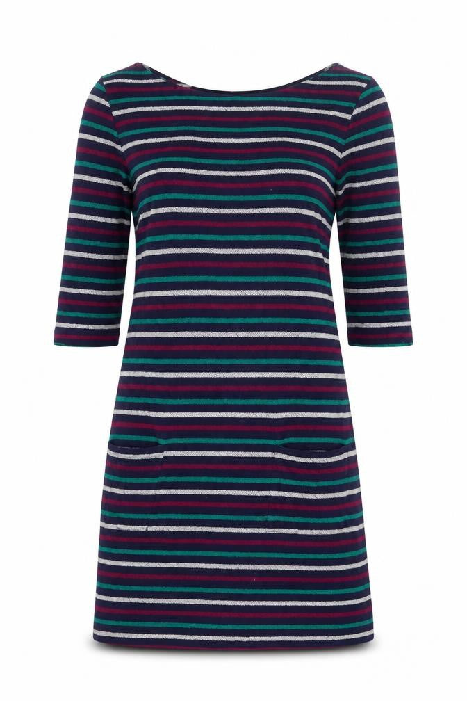 Front view of Bibico Women's Striped Shift Dress S Multicoloured