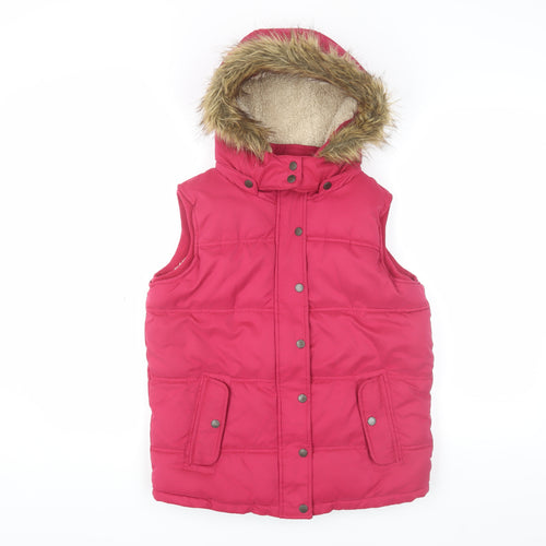FatFace Teens Pink Hooded Puffer Waistcoat