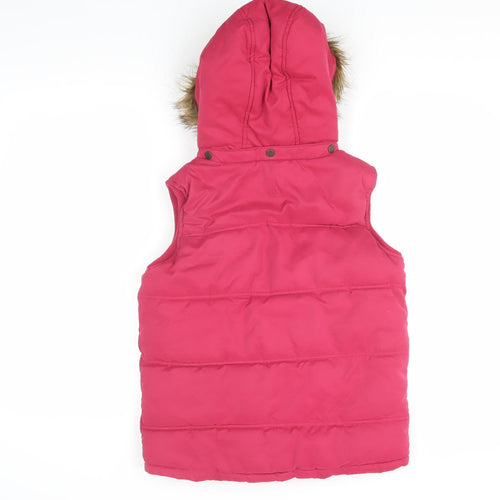 FatFace Teens Pink Hooded Puffer Waistcoat