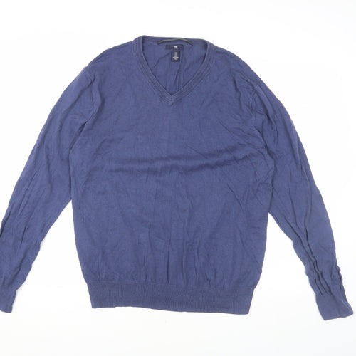 Gap Men's Blue V-Neck Pullover Jumper - Size L