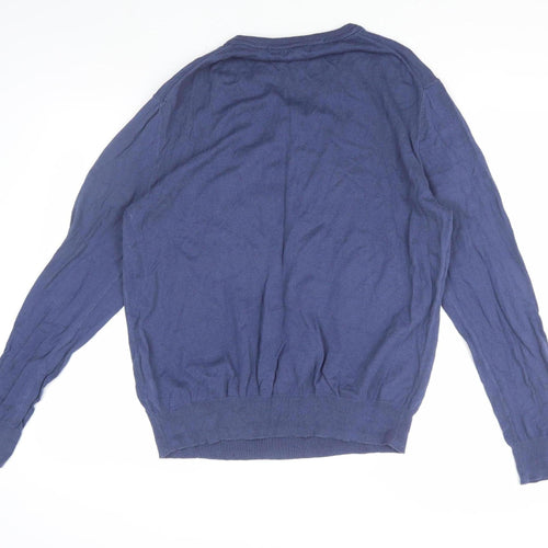 Gap Men's Blue V-Neck Pullover Jumper - Size L