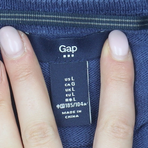 Gap Men's Blue V-Neck Pullover Jumper - Size L