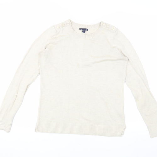 Gap Women's Ivory Crew Neck Pullover Jumper S