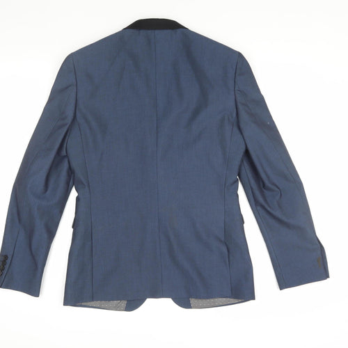 Burton Men's Blue Slim Fit Two-Button Blazer Regular 36R