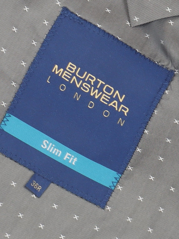 Burton Men's Blue Slim Fit Two-Button Blazer Regular 36R