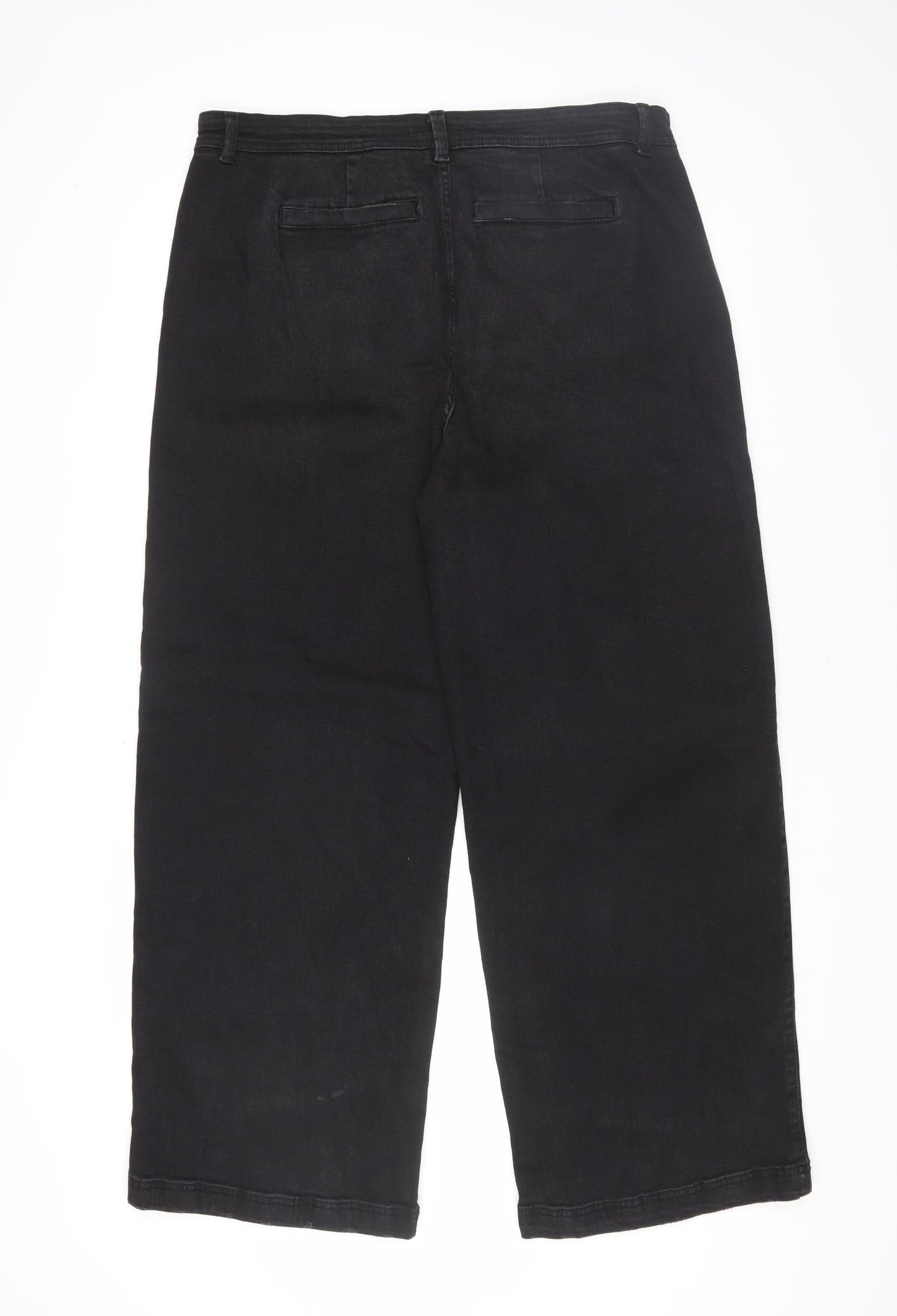 Marks and Spencer Women's Black Wide-Leg Jeans Size 18