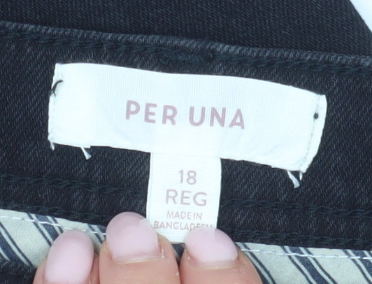 Marks and Spencer Women's Black Wide-Leg Jeans Size 18