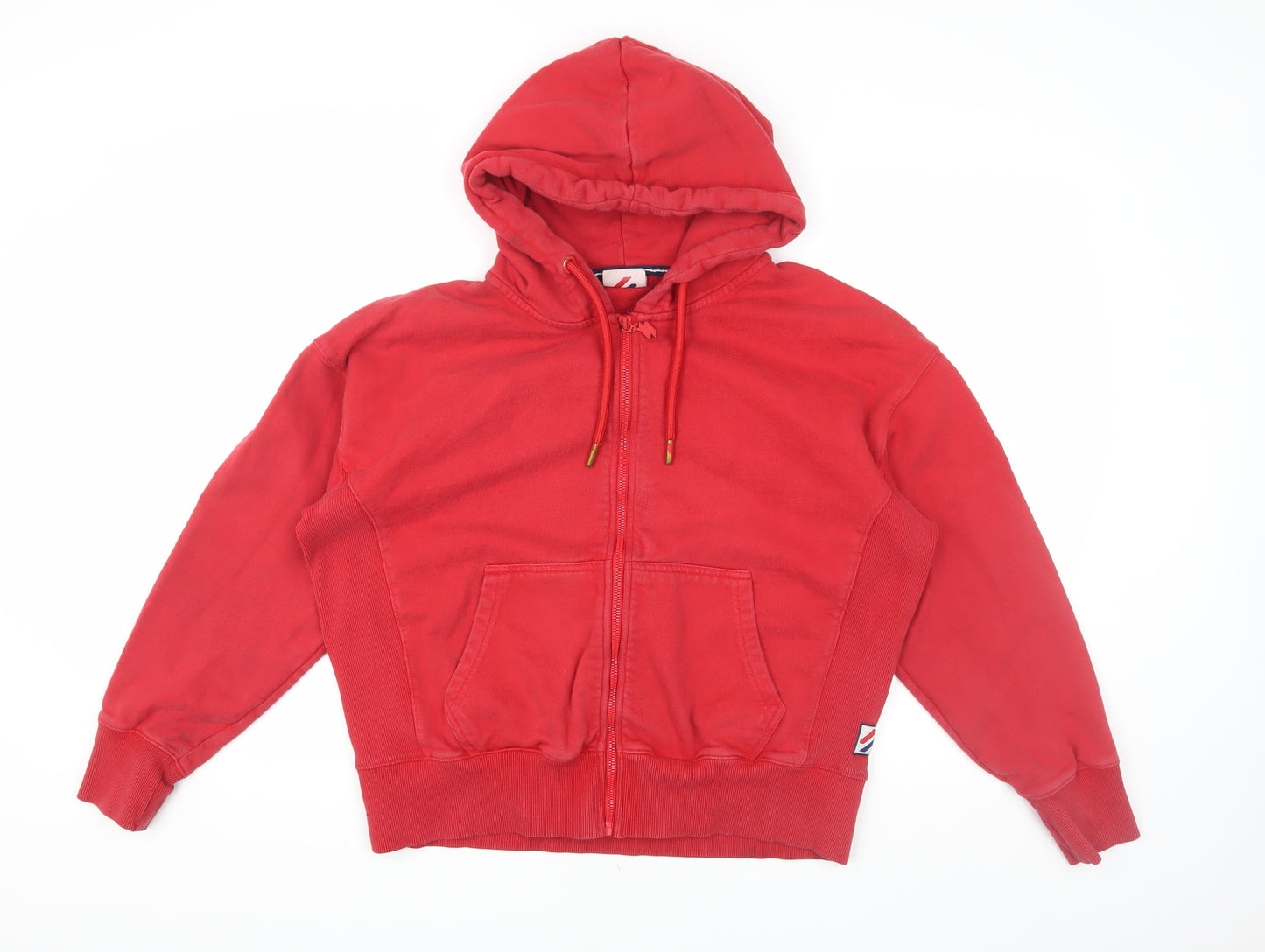 Superdry Women's Red Full Zip Hoodie Size 16