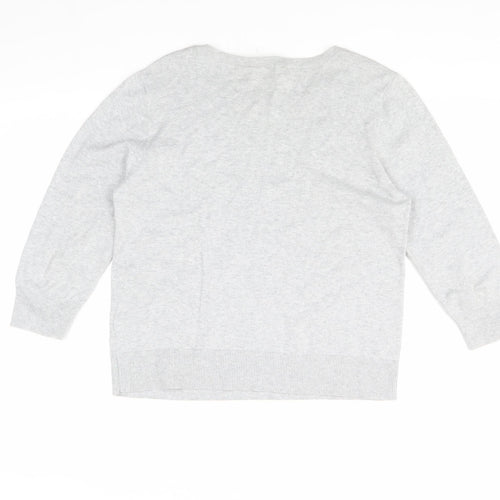 Oasis Women’s Ivory Embroidered Pullover, Medium