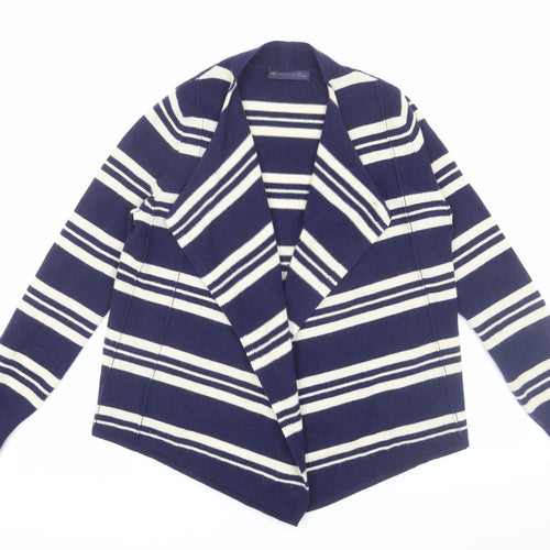 Marks and Spencer Women's Blue Striped Cashmere Cardigan