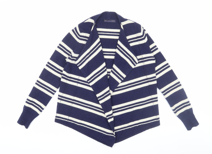 Marks and Spencer Women's Blue Striped Cashmere Cardigan