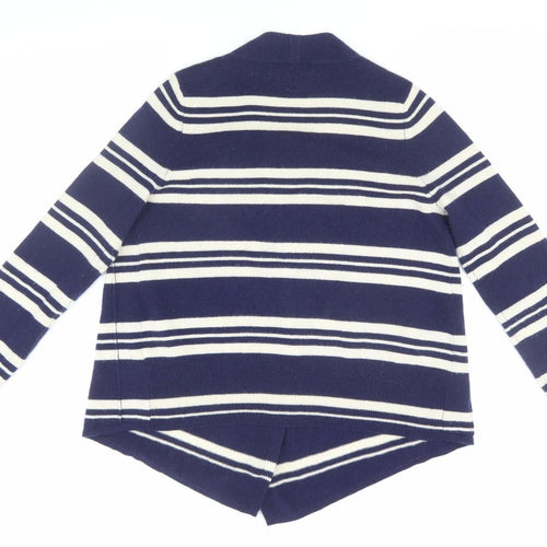 Marks and Spencer Women's Blue Striped Cashmere Cardigan