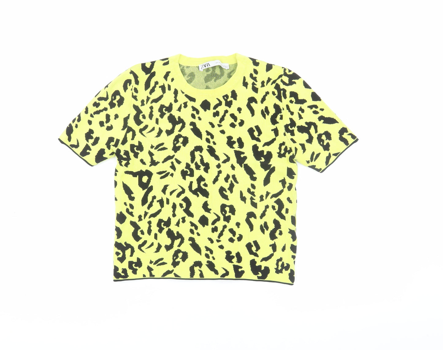 Zara Women's Multicoloured Leopard Print T-Shirt Size 12