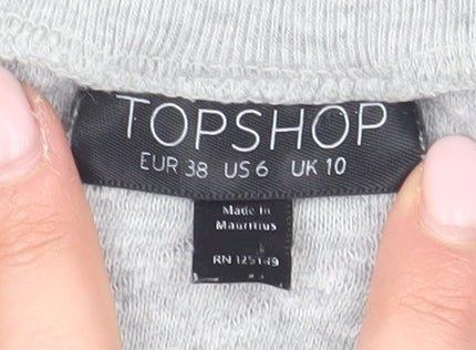 Topshop Women's Grey Pullover Sweatshirt Size 10