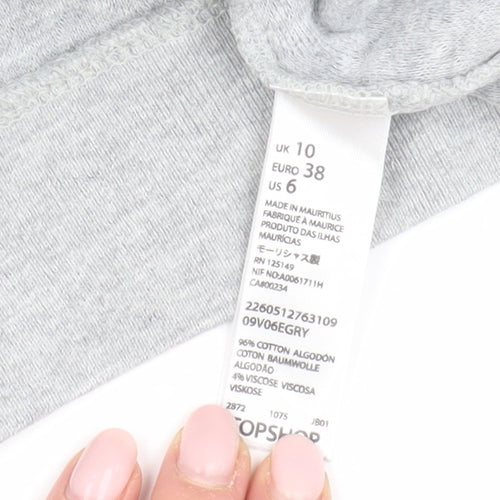 Topshop Women's Grey Pullover Sweatshirt Size 10