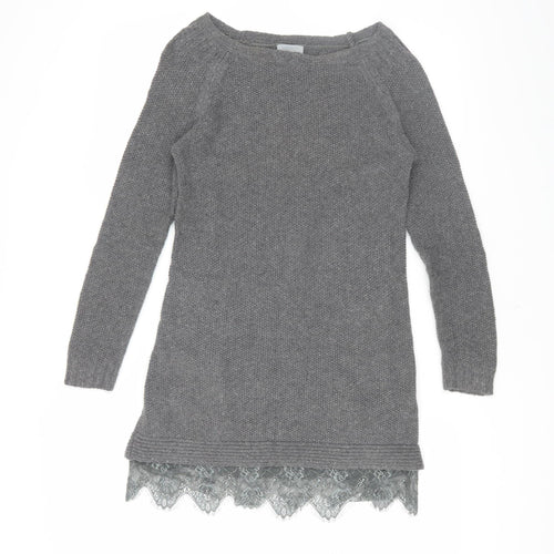 Mint Velvet Women's Grey Tunic Jumper, Size 8