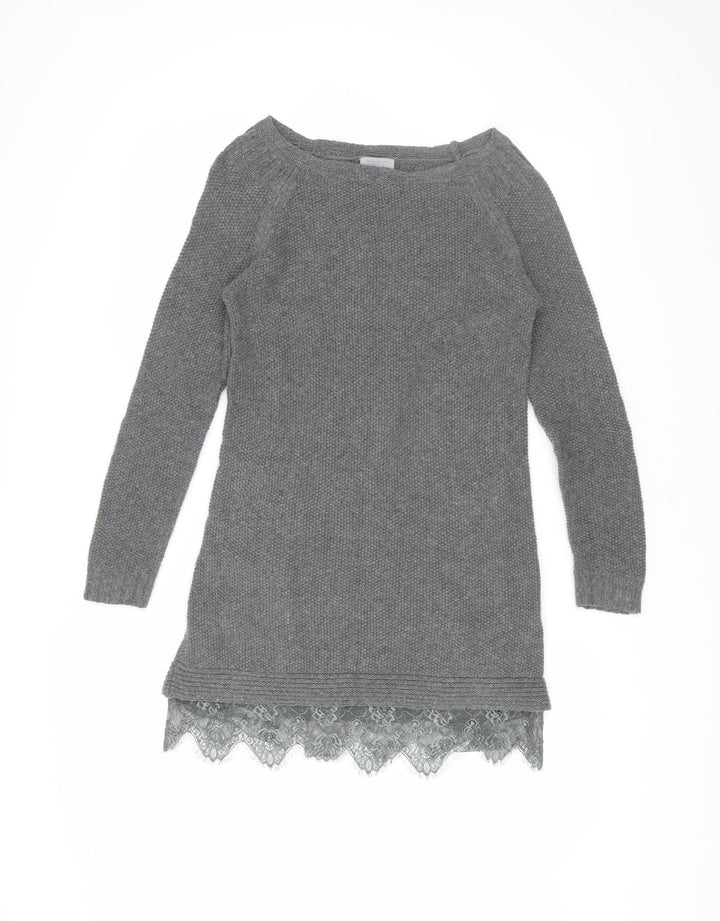 Mint Velvet Women's Grey Tunic Jumper, Size 8