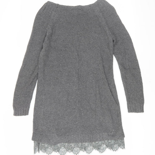 Mint Velvet Women's Grey Tunic Jumper, Size 8