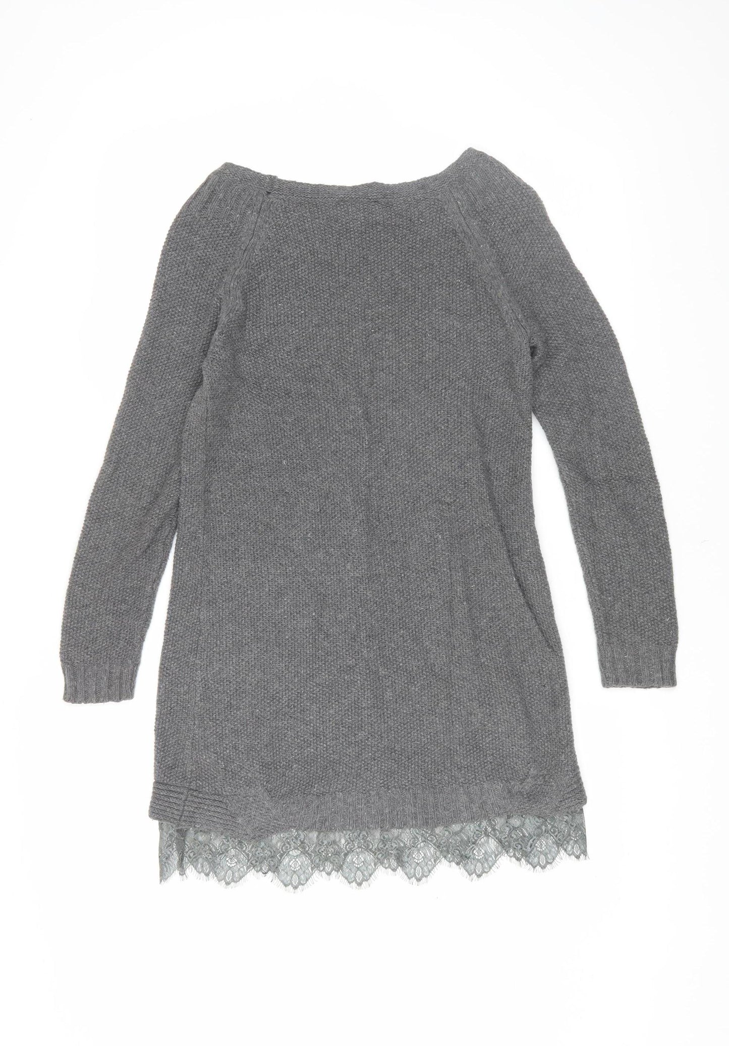 Mint Velvet Women's Grey Tunic Jumper, Size 8