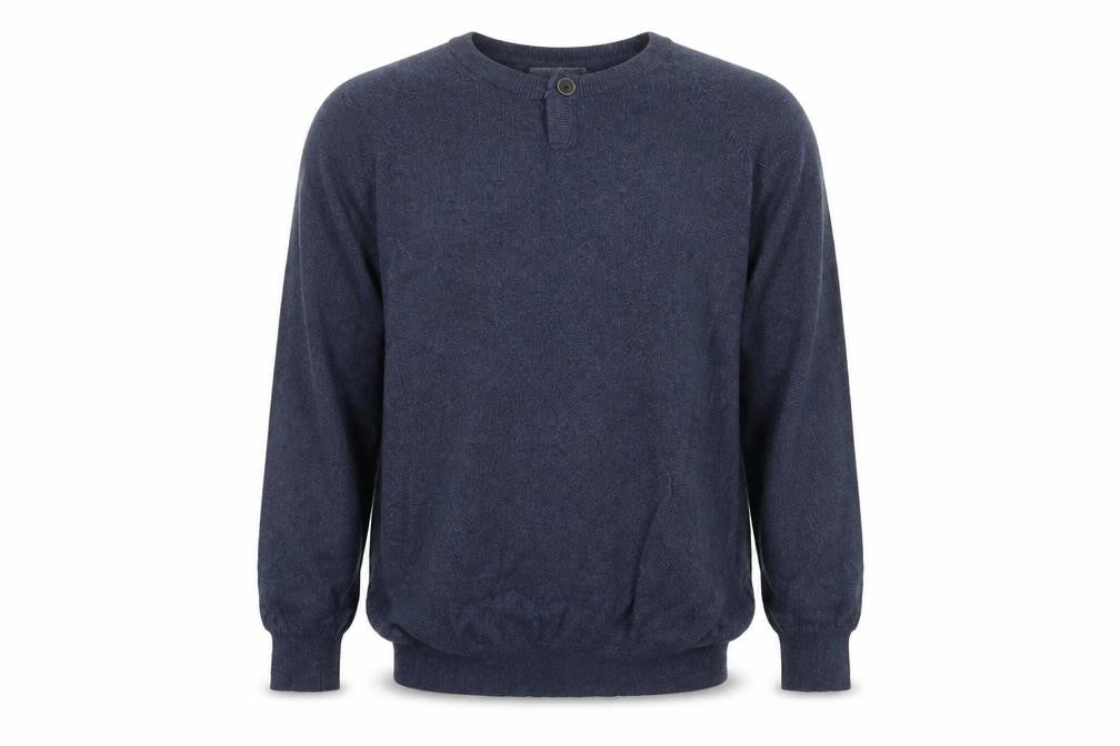 Front view of Pull&Bear Men's Blue L Cotton jumper