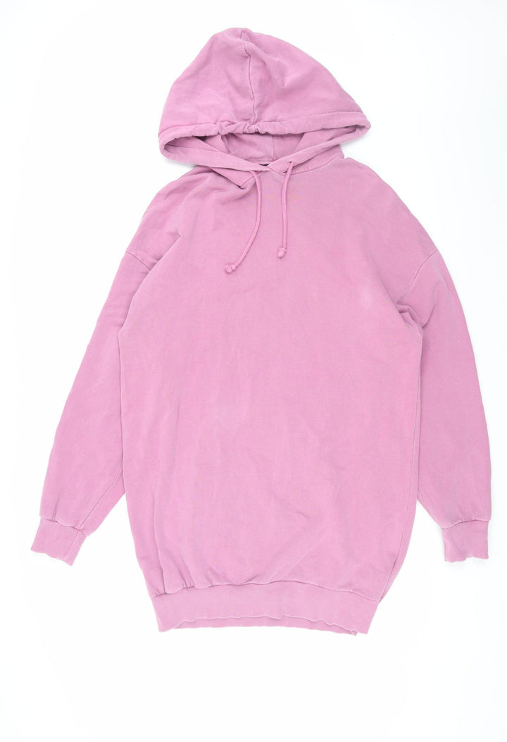 Topshop Women's Pink Hooded Jumper Dress, XS-S