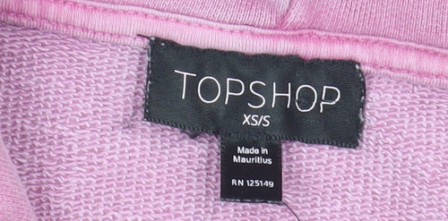 Topshop Women's Pink Hooded Jumper Dress, XS-S