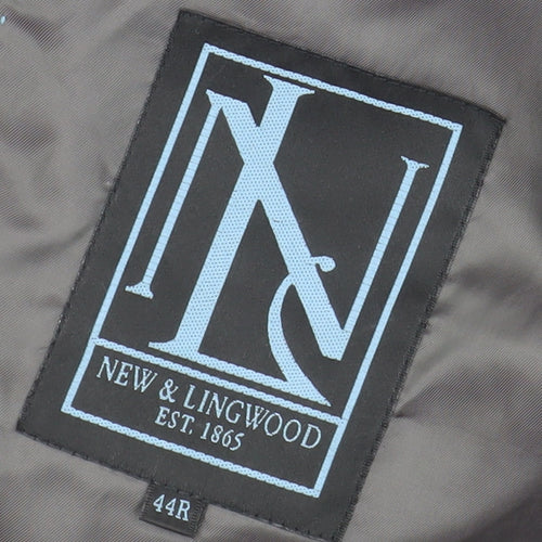 New & Lingwood Men's Grey Wool Blazer, 44R, Formal