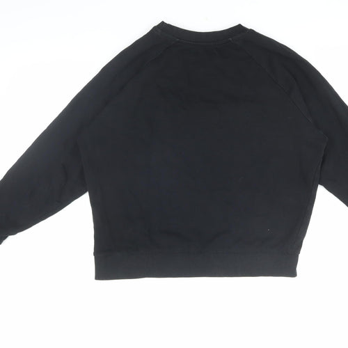 Pull & Bear Women’s Black Logo Pullover Sweatshirt, Size S