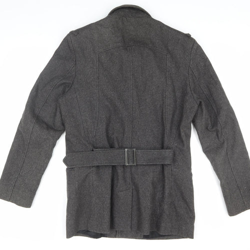 River Island Grey Military Jacket Coat for Men, Size M
