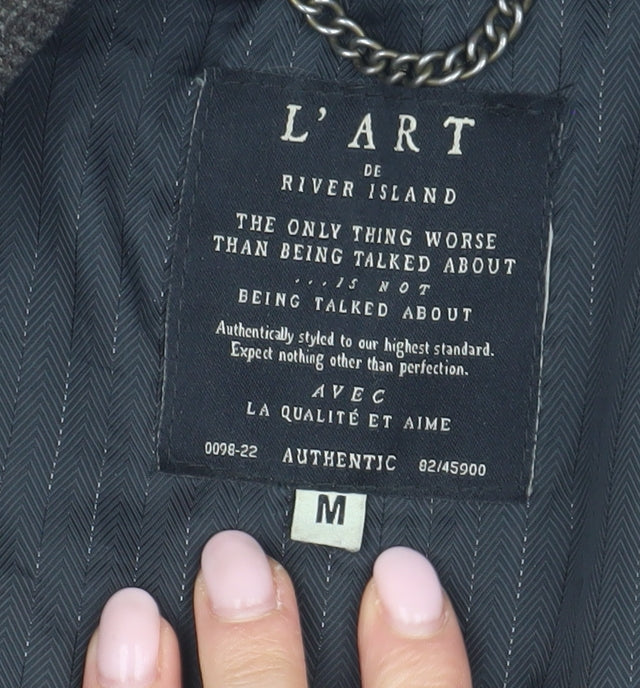 River Island Grey Military Jacket Coat for Men, Size M