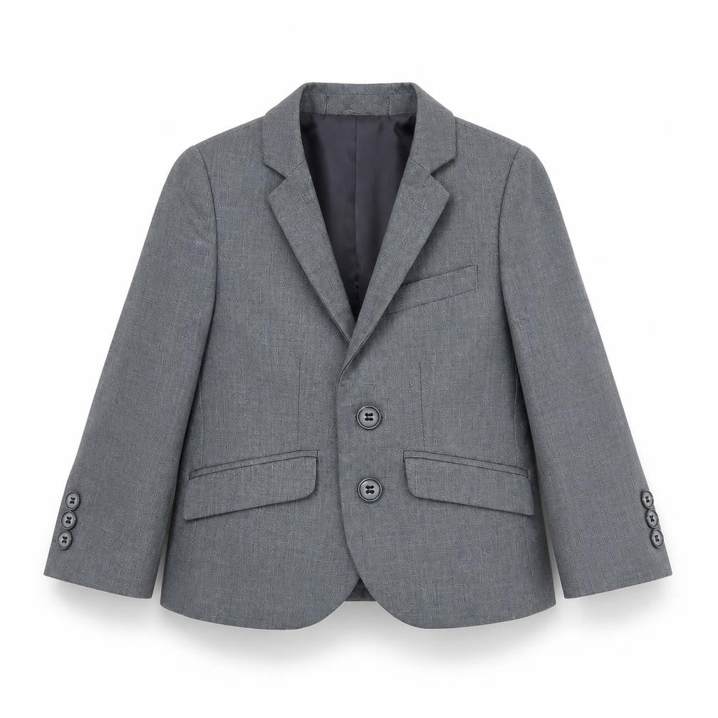 Front view of Duck and Cover boys’ grey blazer 2 years formal single-breasted