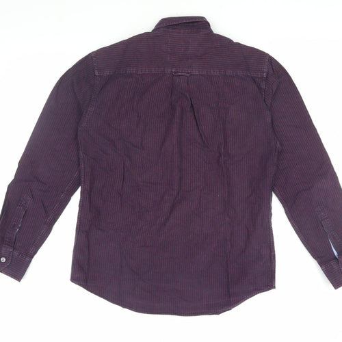 Marks and Spencer Men's Purple Striped Regular Fit Shirt
