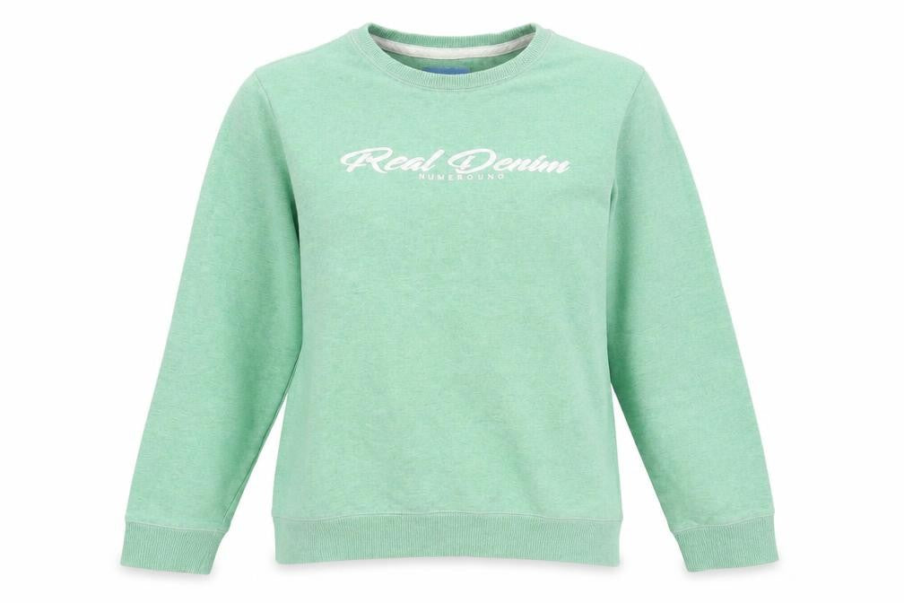 Front view of Numero Uno Green Pullover unisex sweatshirt, m