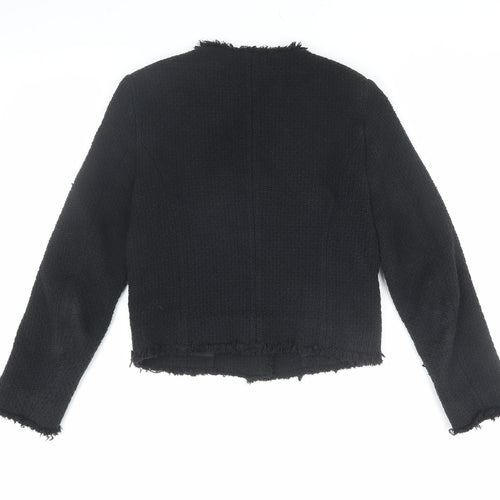 MNG Women's Black Tweed Cropped Jacket - XS