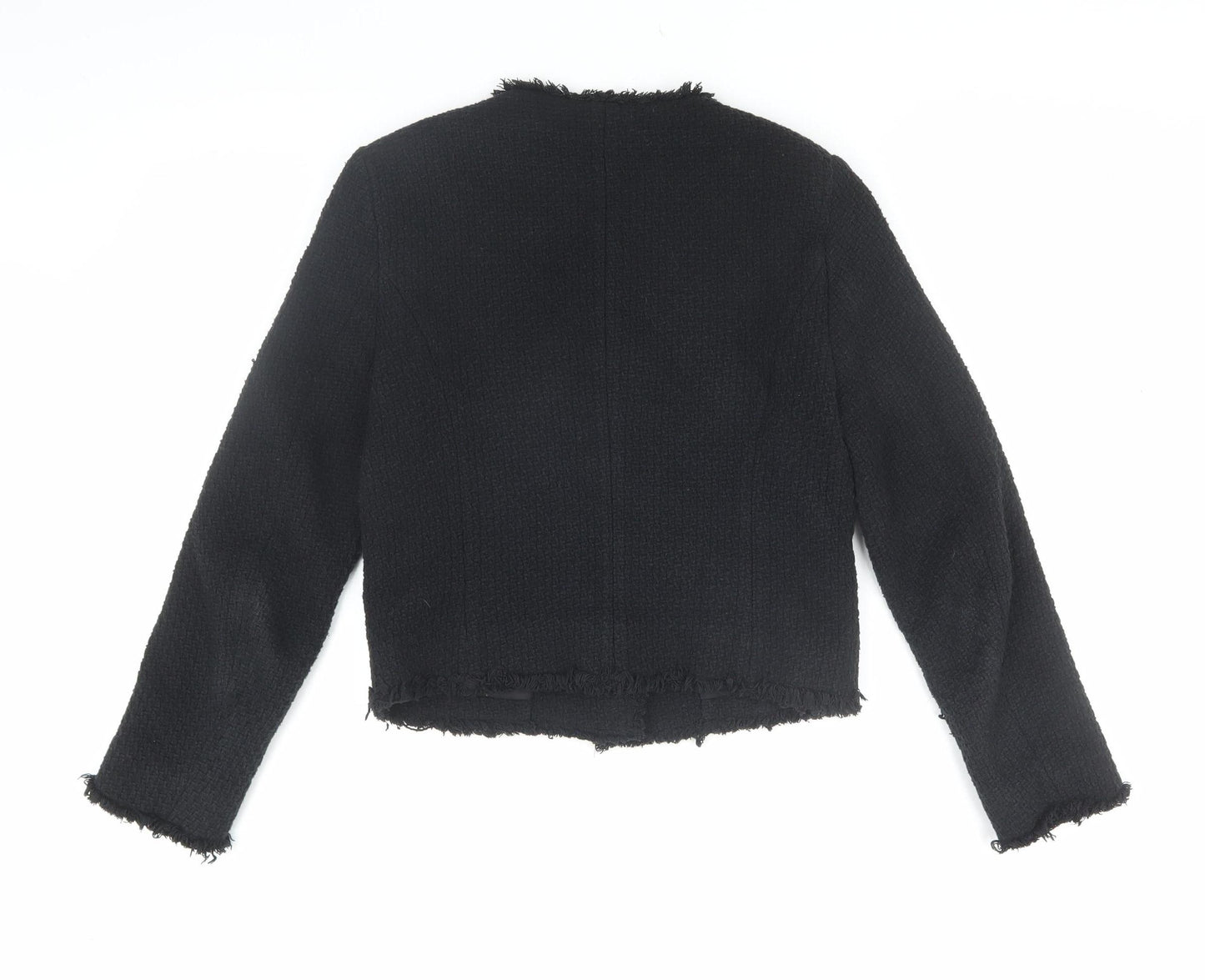 MNG Women's Black Tweed Cropped Jacket - XS