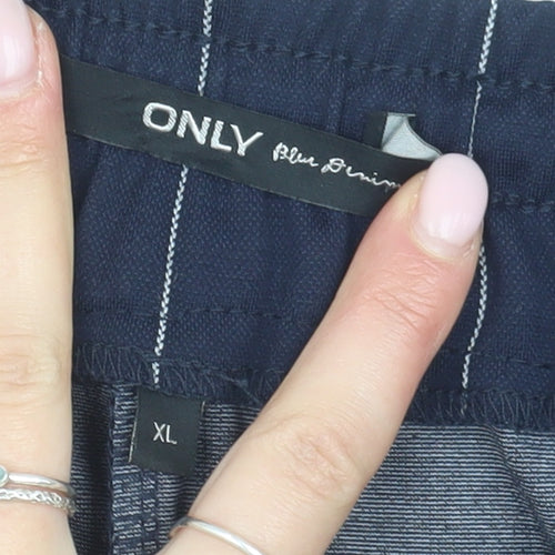 ONLY Unisex Blue Striped Trousers XL - New With Tags
